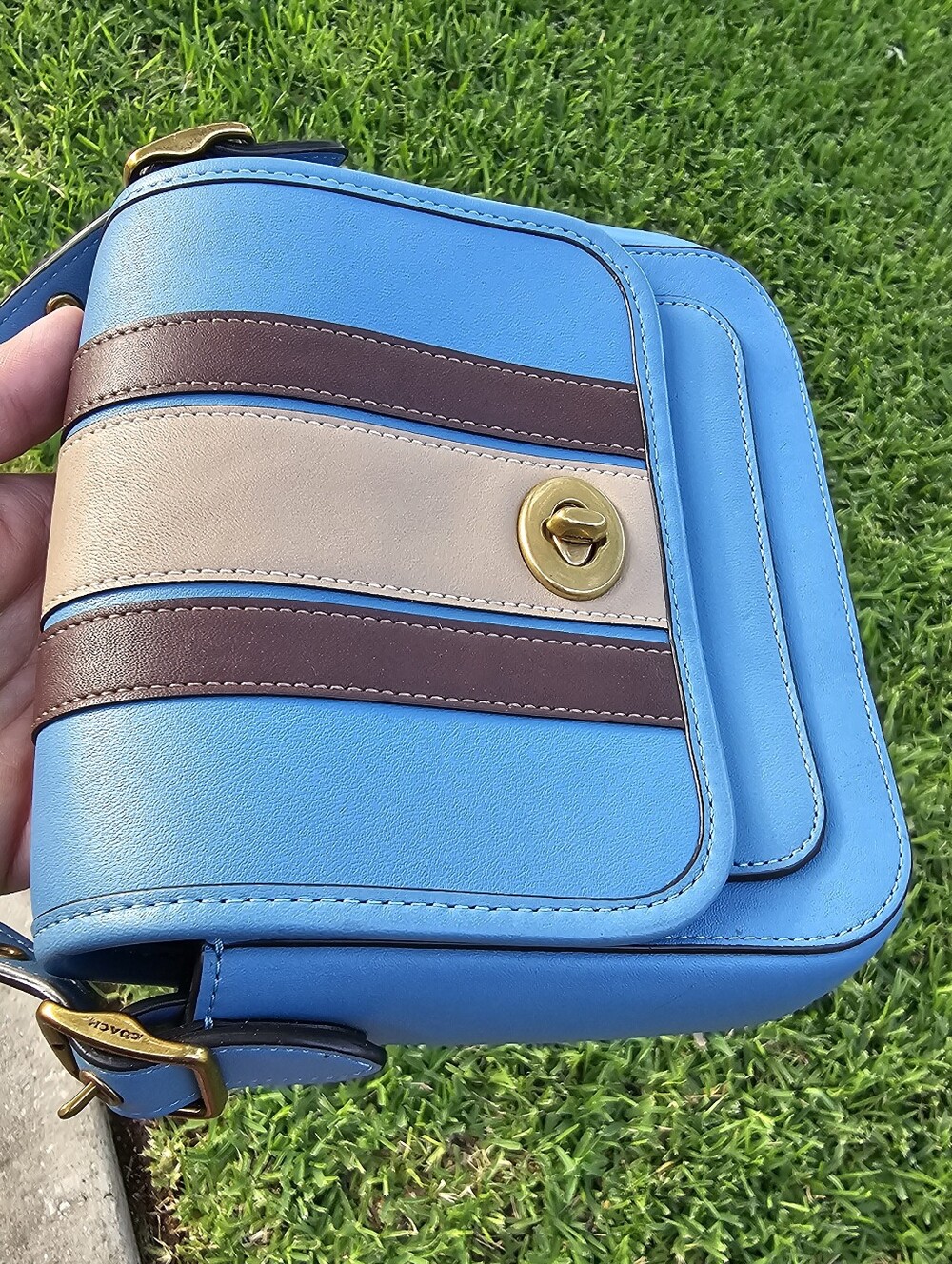 Coach Rambler 16 Varsity Stripe Limited Edition Leather Crossbody Bag NWOT - Picture 3 of 16